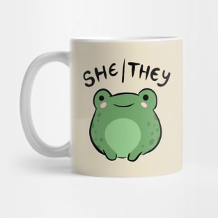 She/They Frog: Cute Nonbinary Aesthetic Celebrating LGBTQ+ Identities with Kawaii, Genderqueer & Trans Inclusion Mug